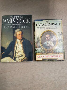 Captain James Hook Book Bundle: Fatal Impact Moorehead 1966 1st Ed. & Biography
